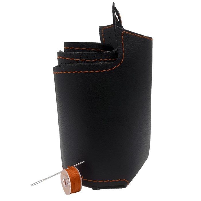 оплетка для замены кожи на руле митсубиси лансер 10 с оранжевой нитью